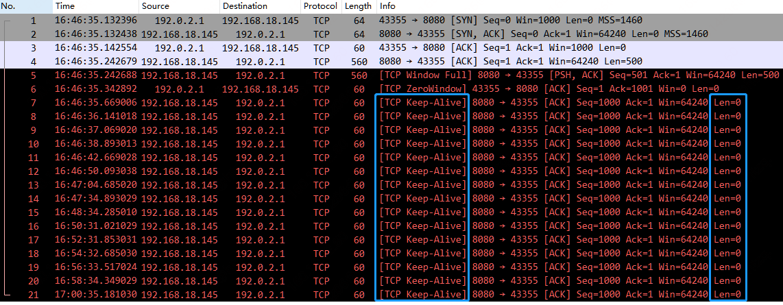 TCP Analysis Flags 之 TCP ZeroWindowProbe