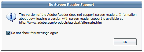 删除Adobe Reader 8中的消息“正在准备阅读文档时请稍候”