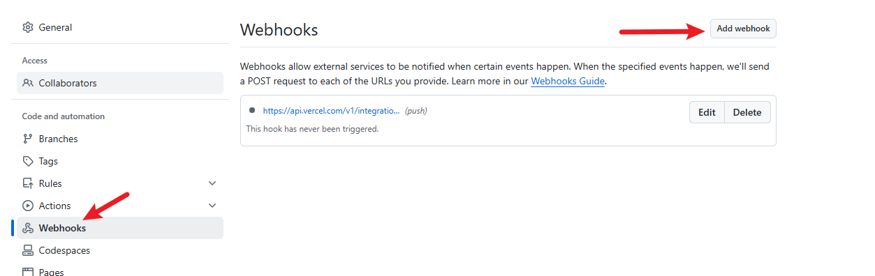 GitHub Webhooks 配置