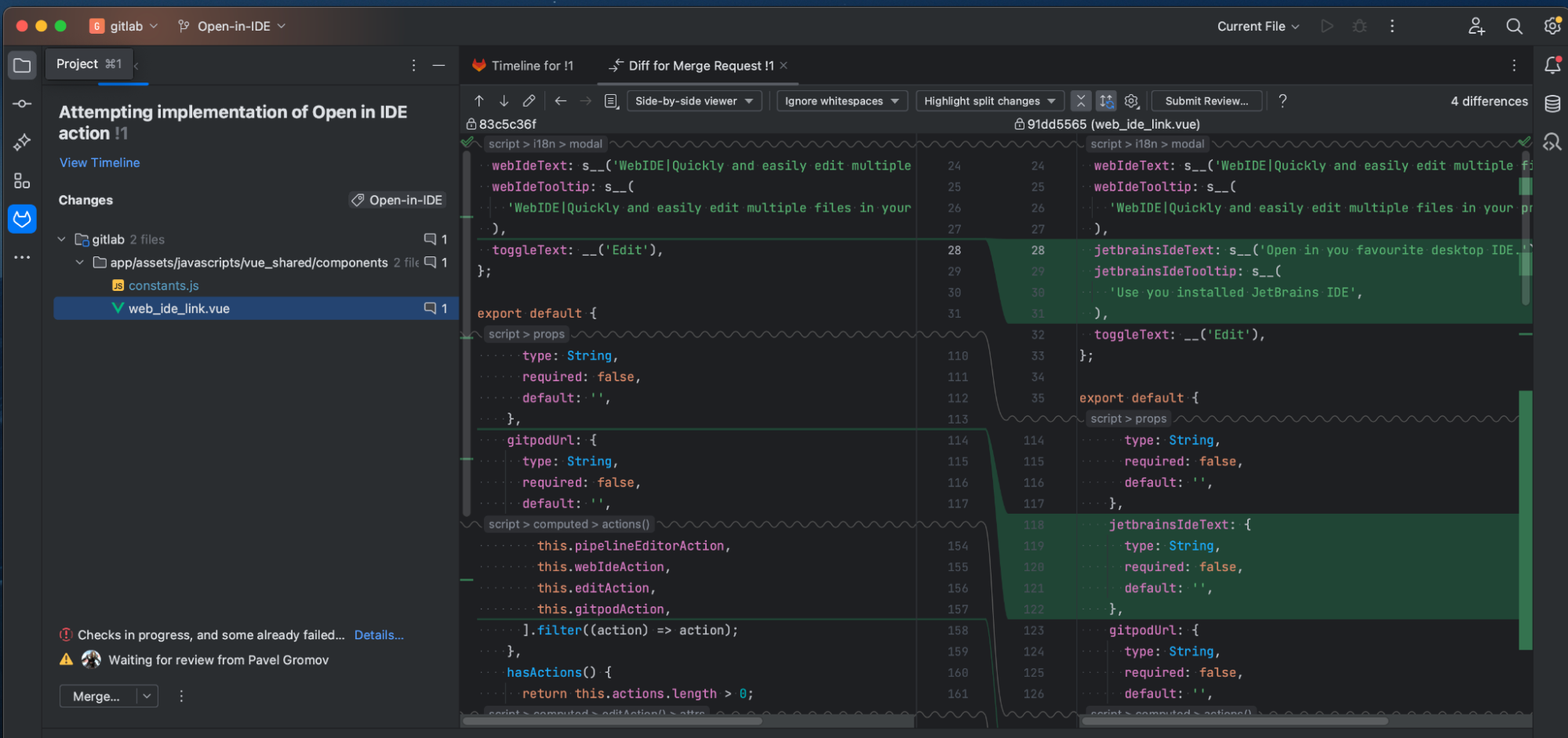 JetBrains IDE中的GitLab支持