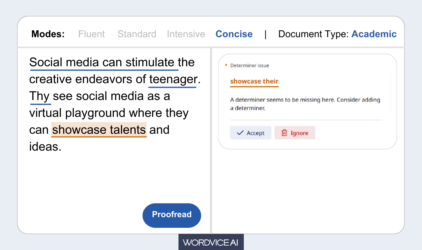 用 AI 英语语法检查器修改论文的示例