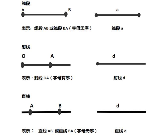 将线段向个方向无线延长就形成了直线,直线有个端点