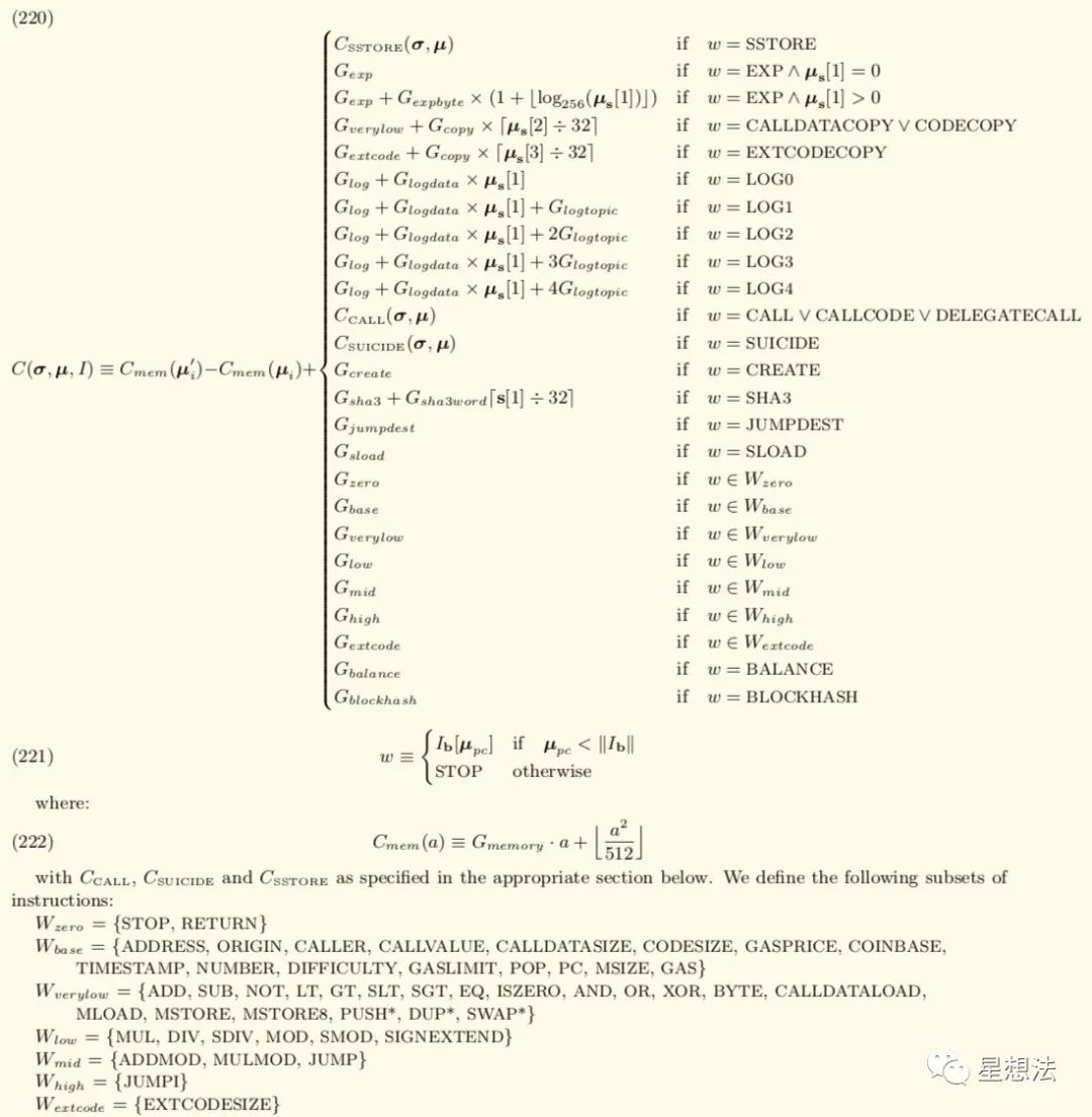 Ethereum Yellow Paper gas