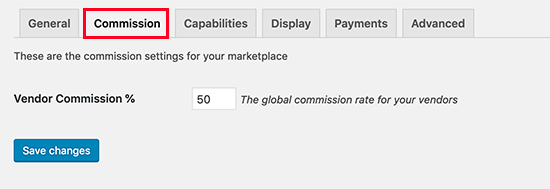 WC Vendors commission settings