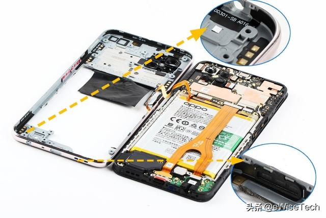 gps天线拆解图片oppoa92s拆解中端5g手机拥有高刷后如何控制成本