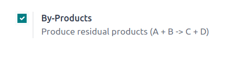 "By Products" feature in the settings page.