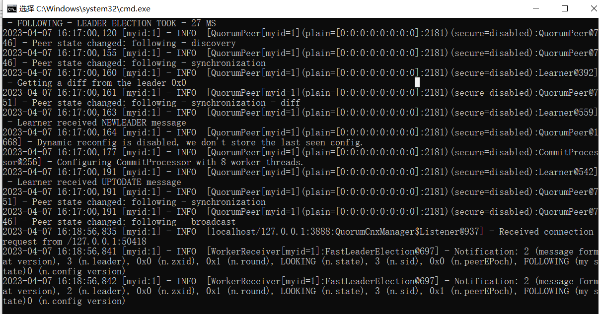 在windows上搭建zookeeper