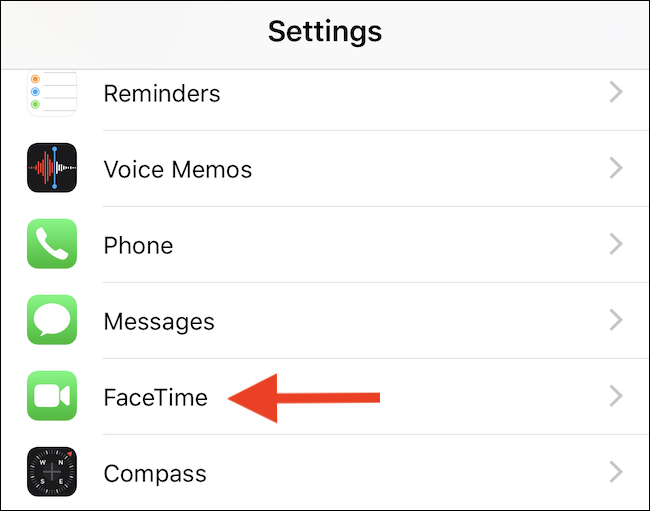 Open Settings. Tap FaceTime