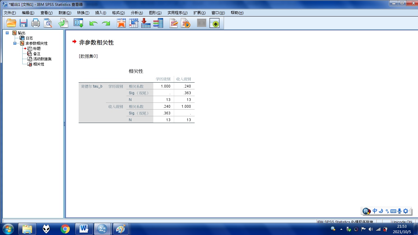 图4Kendalltau-b系数计算
