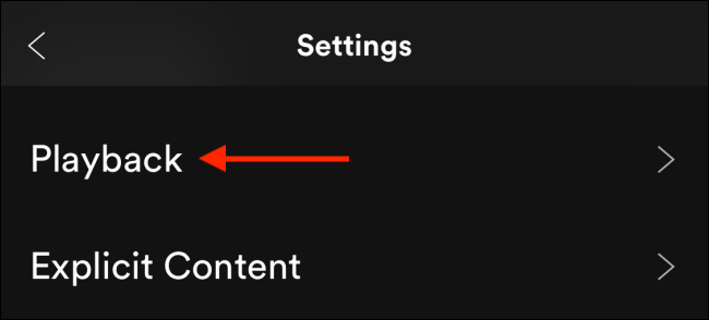 Tap Playback from Settings