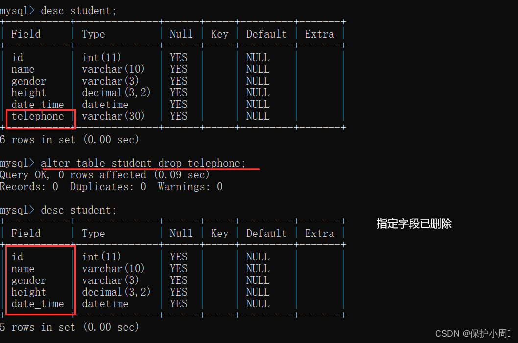 [MySQL]基本数据类型及表的基本操作