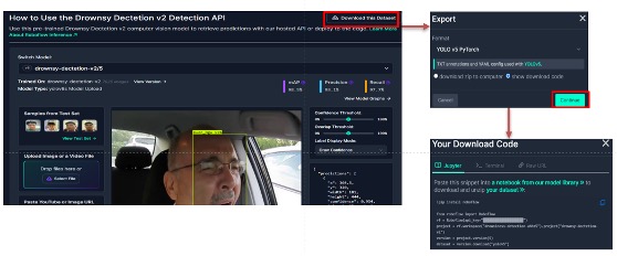 roboflow 网站的 drownsy-dectetion-v2 专案，取得相应的 API Key 。