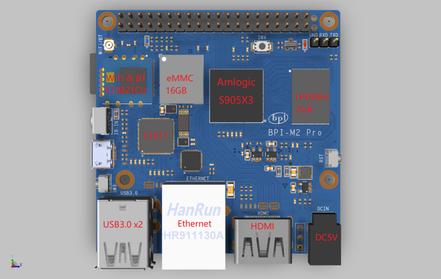 Banana Pi BPI-M2 Pro开源硬件单板计算机，Amlogic S905X3 四核A55 64位处理器设计_bingpi-m2 ...