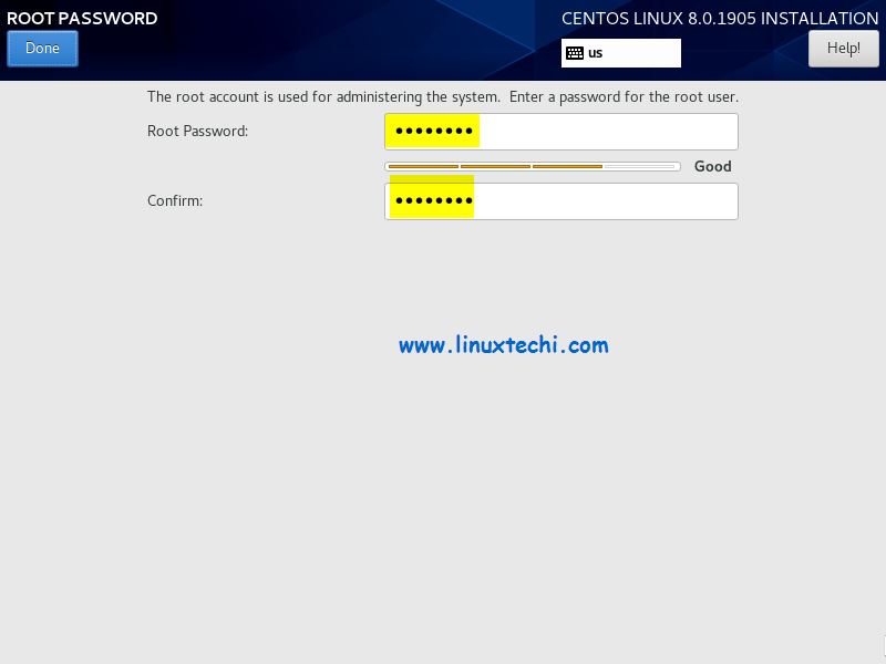 Root-Password-CentOS8-Installation