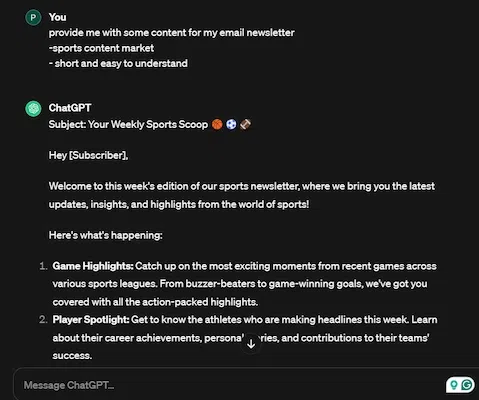 电子邮件通讯的内容