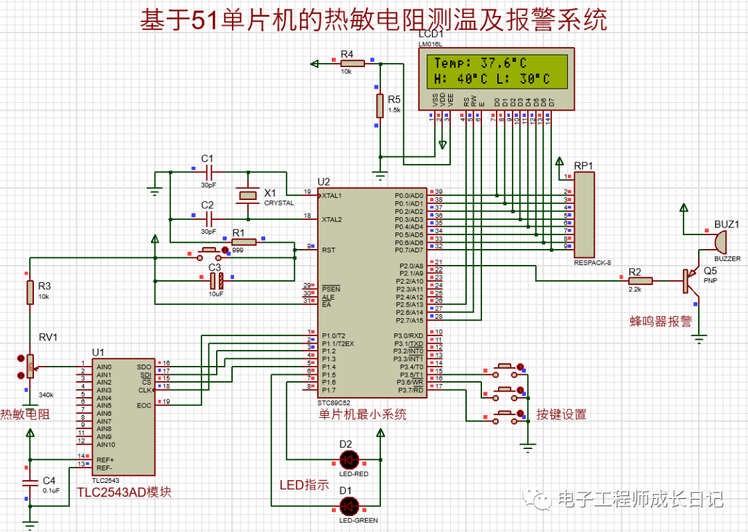 基于51单片机的热敏电阻测温设计