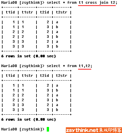 mysql/mariadb知识点总结（16）：select语句总结之三：多表查询