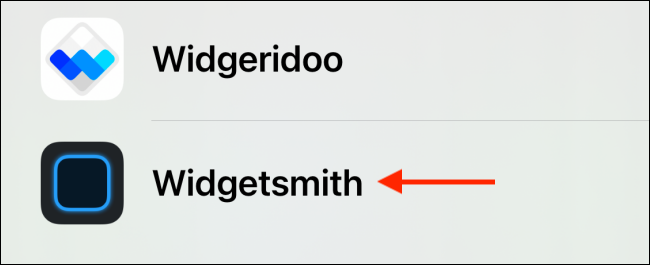 Select Widgetsmith