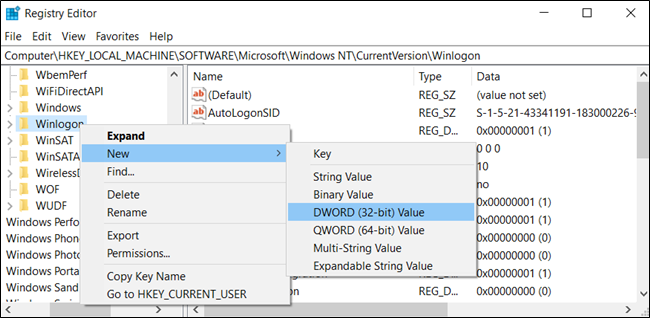 Right-click on the new key and click New > DWORD (32-bit) Value.