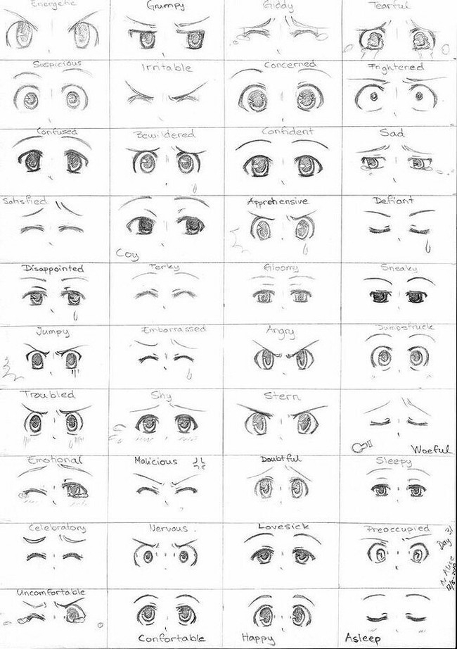 新手学画动漫人物眼睛图片