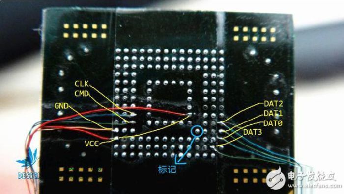 这个是tf内存卡的引脚定义图把读卡器的卡座拆下来,然后把芯片接出来