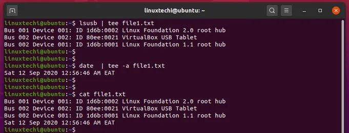 Append-output-tee-command-linux