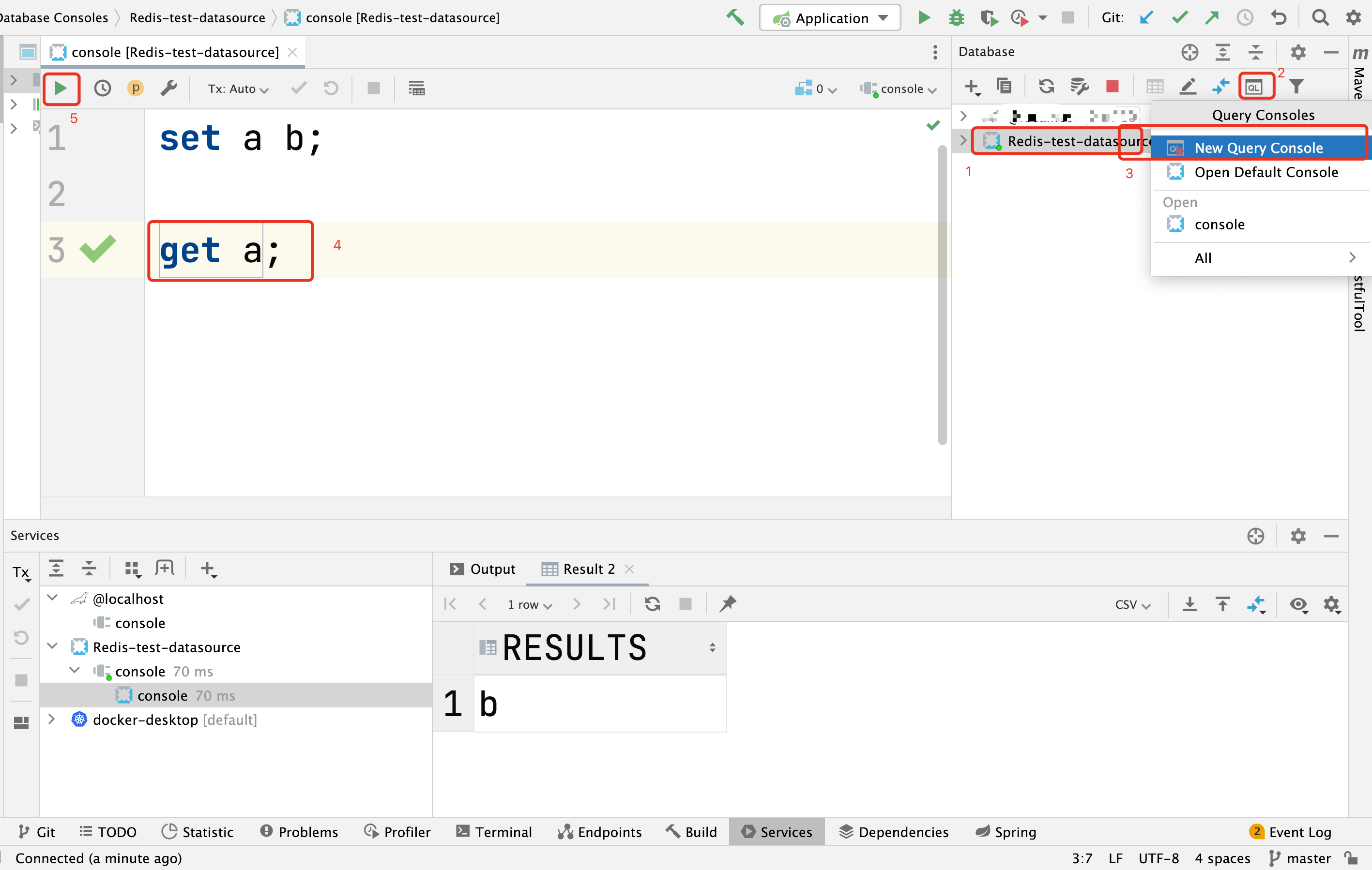 如何在IntelliJ IDEA数据库控制台操作Redis