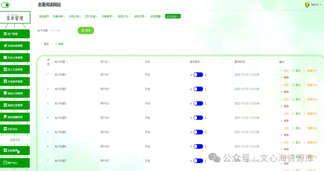 springboot名著阅读网站