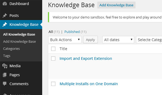 Knowledge Base Admin