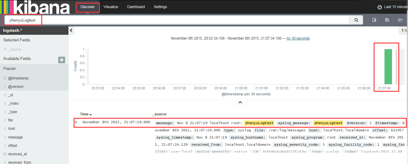 Centos7下使用ELK（Elasticsearch + Logstash + Kibana）搭建日志集中分析平台