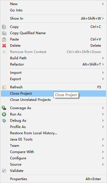 eclipse中关闭项目并隐藏项目-CSDN博客