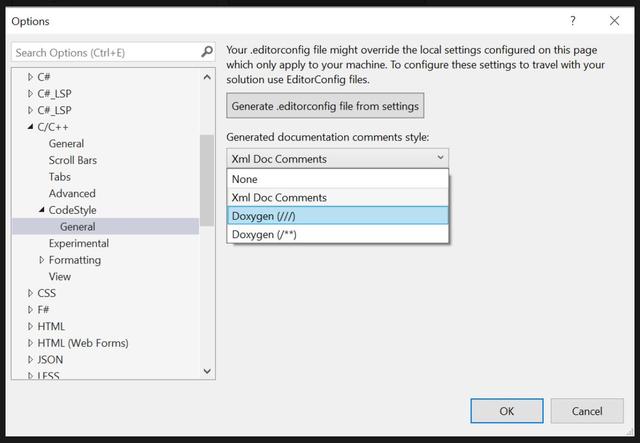 doxygen plugin visual studio