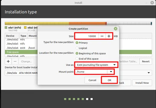 Home-Partition-Create-LinuxMint21