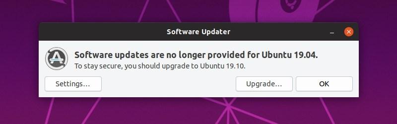 升级 ubuntu_Ubuntu 19.04 已经到期！现有用户必须升级到 Ubuntu 19.10