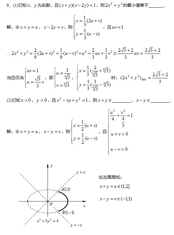 换元法解基本不等式求范围二例