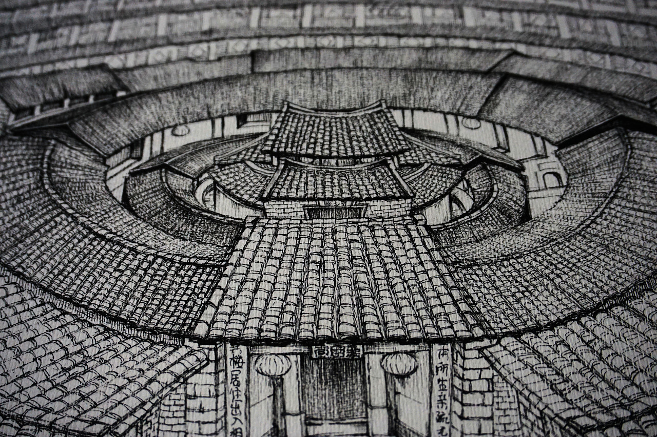 福建土楼ppt计算机二级,福建土楼【手绘过程教学图】