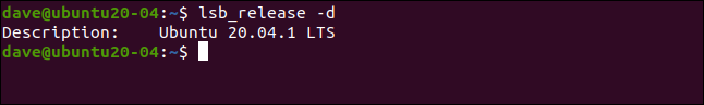 lsb_release -d in a terminal window.