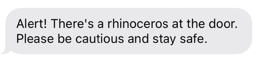 Rhinoceros alert