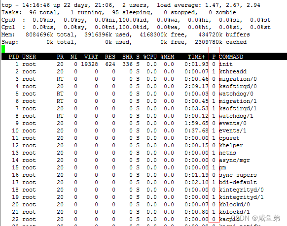 linux查看/修改某个进程运行的CPU核