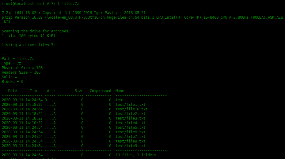 linux的压缩软件,Centos7中使用7zip压缩工具