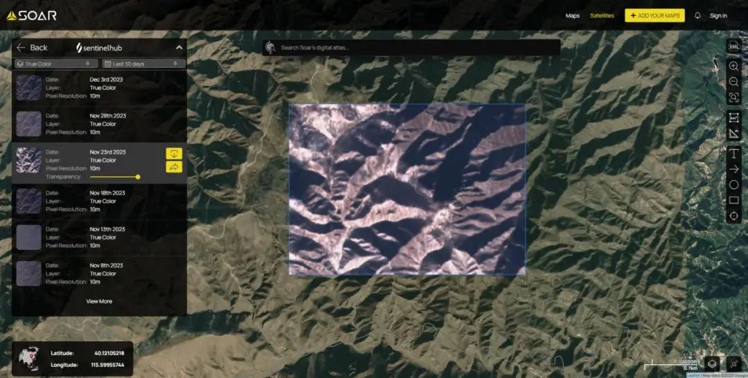 卫星影像5天一更新的地图网站