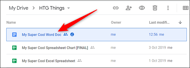 Fire up Google Drive and open a file that you collaborate on with others.