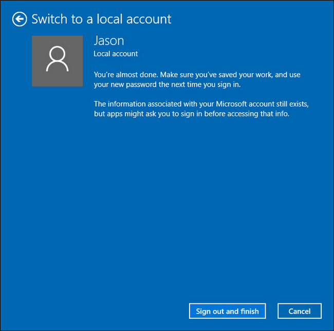 如何将Windows 10帐户还原为本地帐户（在Windows Store劫持它之后）