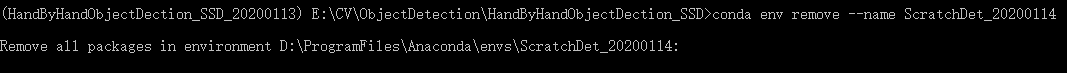 问题：conda删除虚拟环境，报错no package names supplied