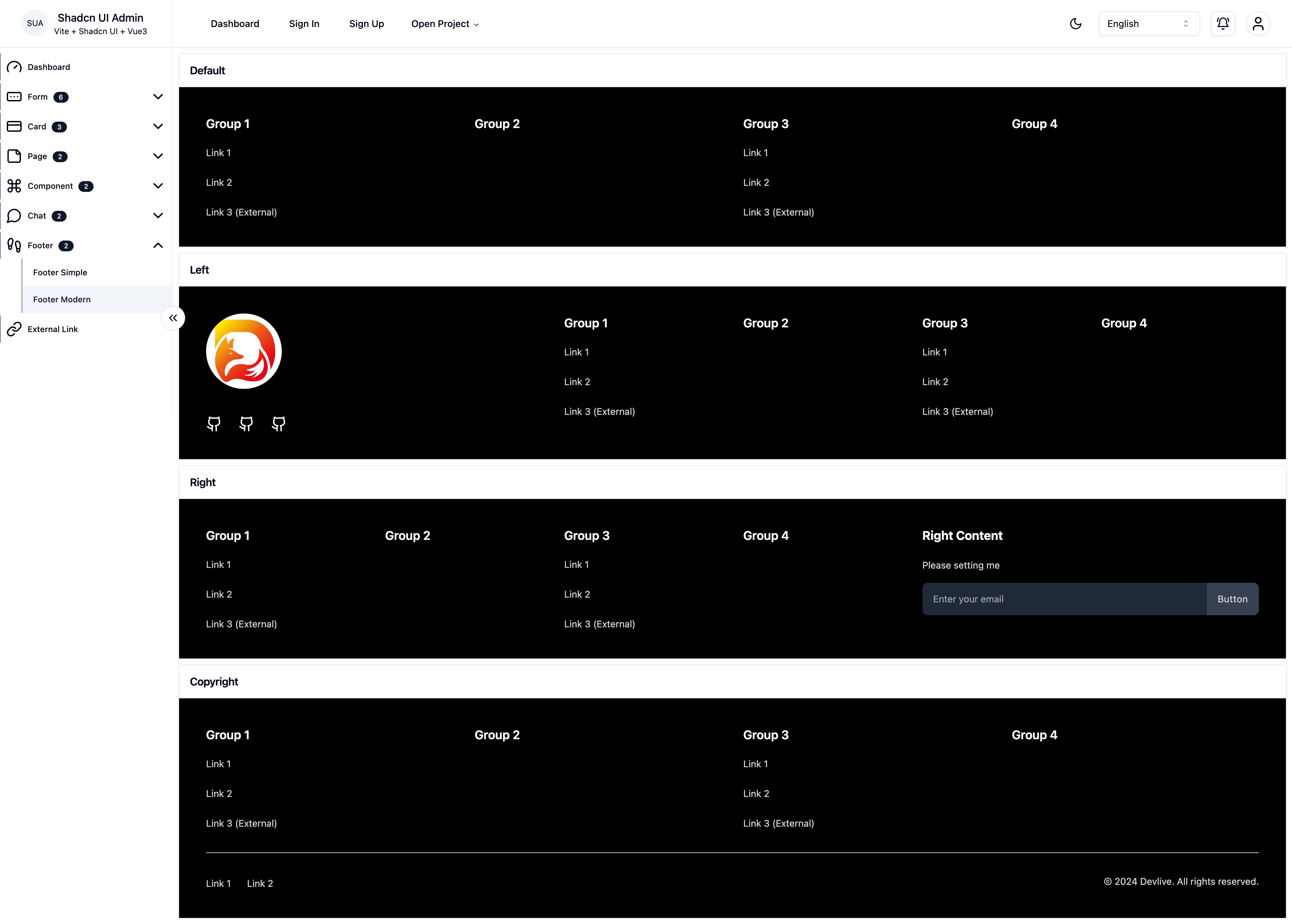 基于 Tailwind CSS + Shadcn 的 Vue3 后台管理模版 2024.0.4 发布