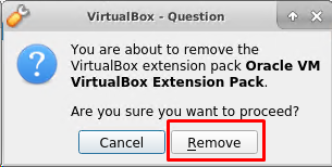 VirtualBox Extension Pack Remove/Uninstall