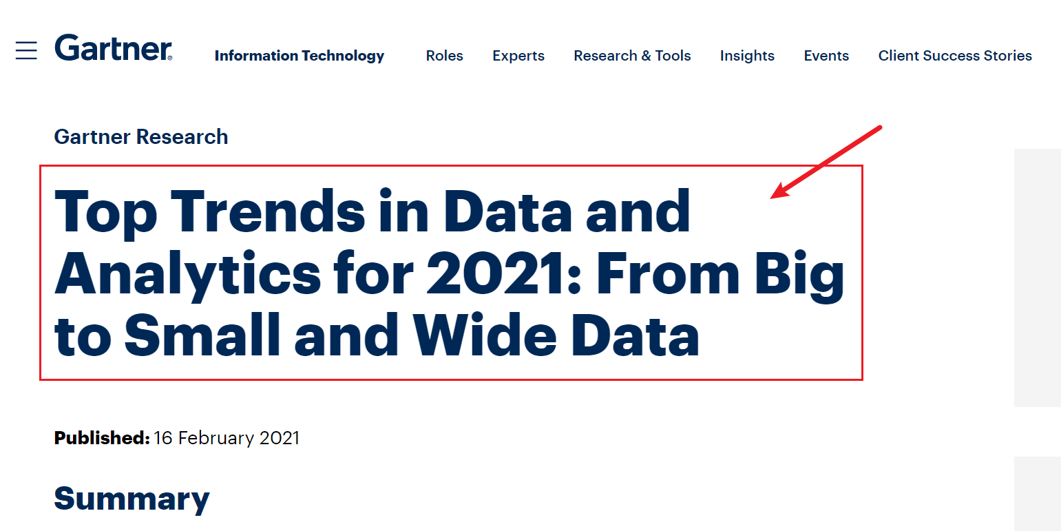 新的趋势：From Big to Small and Wide data