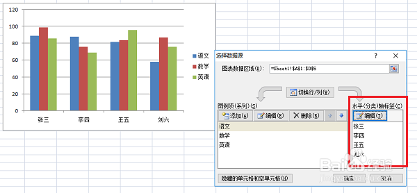 Excel图表横坐标设置怎么做？