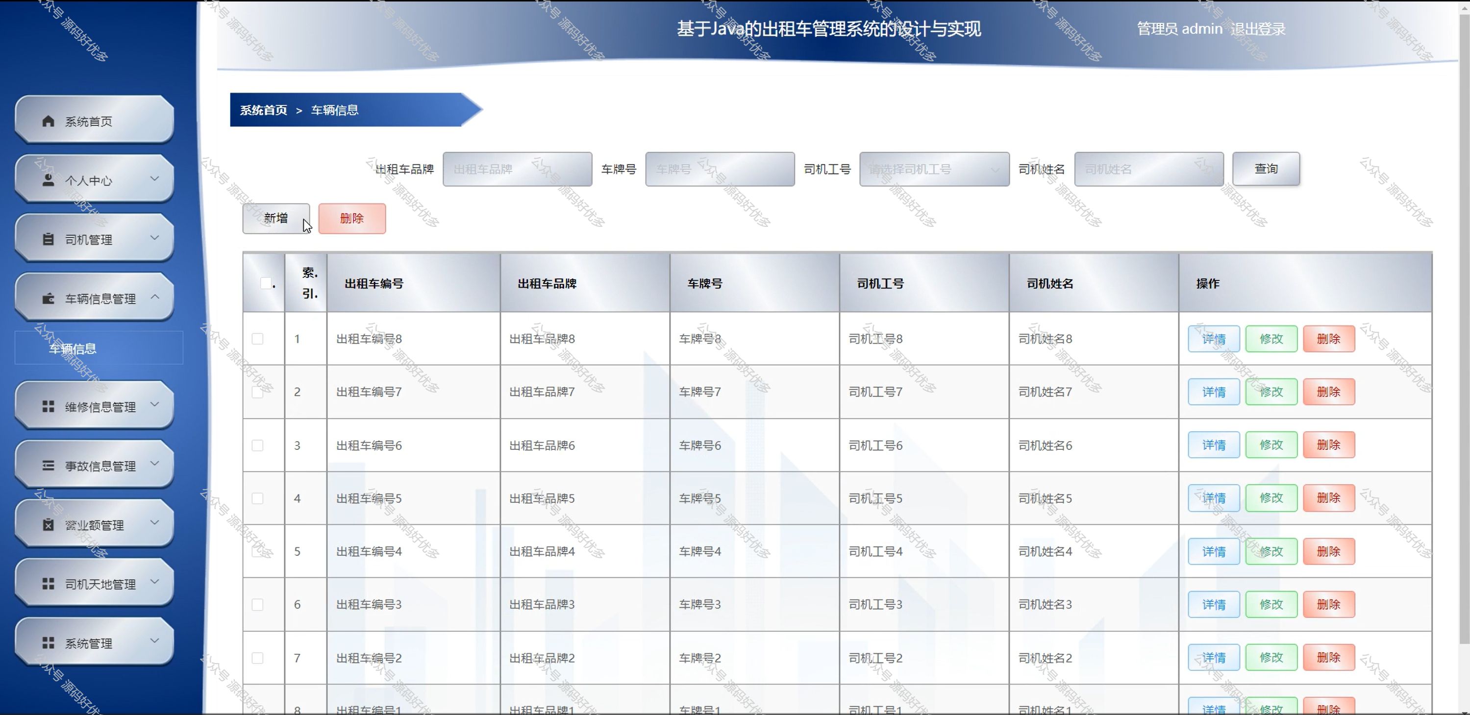 基于Java Springboot出租车管理系统