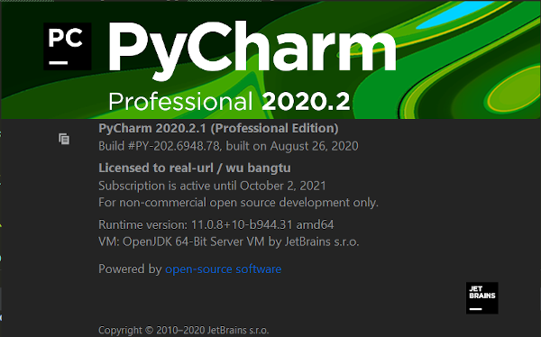 我的JetBrains-PyCharm一年许可